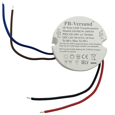 Abbildung von LED Trafo 18 Watt 24V DC rund kreis Leuchtmittel Transformator Netzteil Vorschaltgerät