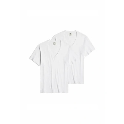 Abbildung von G Star BASE Vneck 2PACK Unterhemd/shirt, Herren, Größe: Large, White