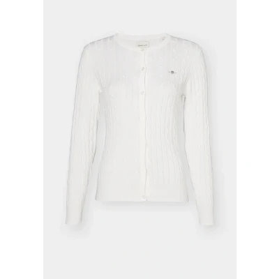 Abbildung von GANT Stretch Cable Cardigan Strickjacke, Damen, Größe: Medium, Eggshell