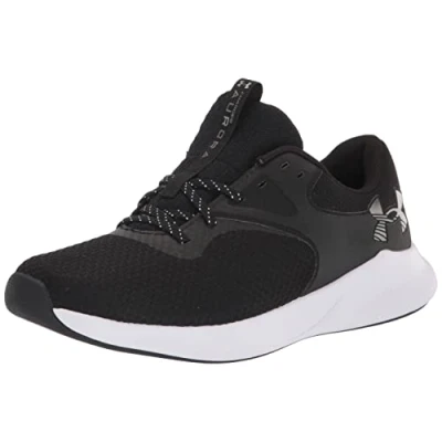 Abbildung von Under Armour Damen UA W Charged Aurora 2 Trainingschuhe, Black/Black/Metallic Warm Silver