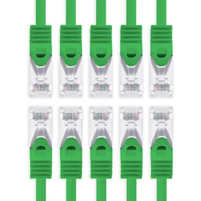 Abbildung von 5m grün 10 Stück Cat7 Netzwerkkabel SFTP Patchkabel Lankabel Rohkabel 10GB/s 500 Mhz konfektioniert mit 2 RJ45 Stecker Cat 6a