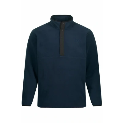 Abbildung von JP1880 Troyer Stehkragen Fleecepullover, Herren, Größe: 5XL, Navy blue