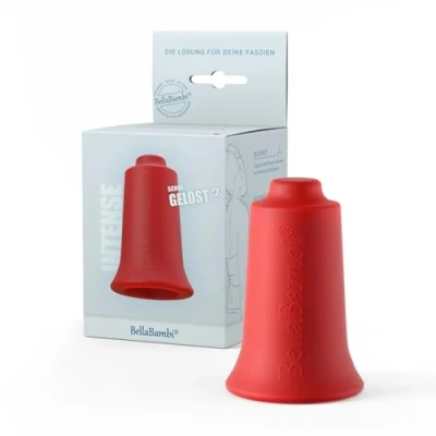 Abbildung von BellaBambi® original Schröpfglas Unterdruckmassage Intense ideal für Sportler als Faszien Massage &amp; Trigger Punkte bei Ganzkörper Verspannung Made in Germany Intensität Rubinrot