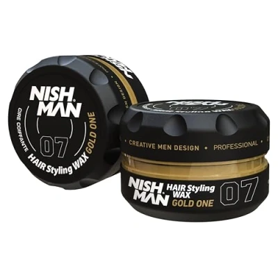 Abbildung von Nishman Haar Styling Wachs 150ML Kraftvoller Halt und Flexibles für Jede Frisur Langanhaltende Kontrolle Definition (150ML, 07 Gold One)