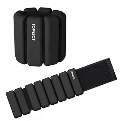 Abbildung von TopEsct Verstellbare Handgelenkgewichte Set mit 2 Stück (je 0,9 kg) Langlebiges tragbares Handgelenk und Knöchelgewichte für Yoga, Tanz, Barre, Pilates, Cardio, Aerobic, Walking