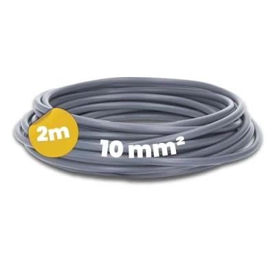 Abbildung von Kalitec 2 Meter H07V K 10 mm² grau Verdrahtungsleitung I Aderleitung flexibel Litze 10mm2 Verdrahtung feindrätig Einzelleitung Zählerschrank Kabel eindrähtig für Schaltschrank Schaltdraht