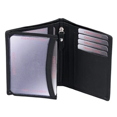 Abbildung von LEAS Ausweishülle, Ausweismappe RFID Schutz in Echt Leder, schwarz Card Collection