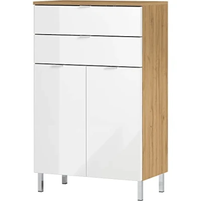 Abbildung von GERMANIA DIE MÖBELMACHER 8531 552 Kommode, Grandson Eiche/Weiß, 60 x 97 34 cm