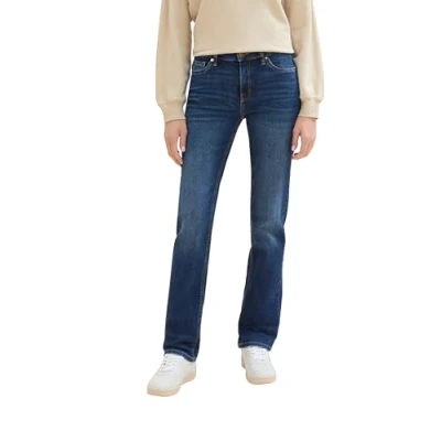 Abbildung von TOM TAILOR Damen Kate Straight Fit Jeans,10113 Clean Mid Stone Blue Denim, 26/32