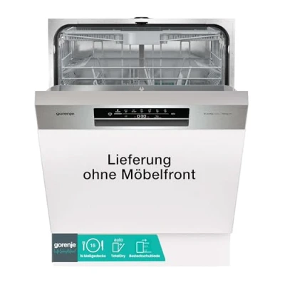 Abbildung von Gorenje GI 643 D60X Teilintegrierbarer Geschirrspüler / 60cm Spülmaschine/ 16 Maßgedecke/ 3 Körbe/ 5 Programme/SpeedWash/TotalDry/höhenverstellbarer Oberkorb/vollständiger Überlaufschutz