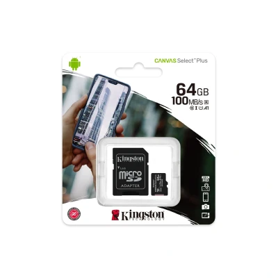 Abbildung von Kingston Canvas Select Plus microSDHC 64GB + SD Adapter