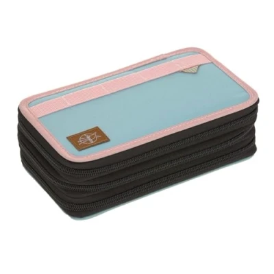 Abbildung von LÄSSIG Federmäppchen befüllt 20 teilig / School Triple Pencil Case Unique Rose/Blue/Black