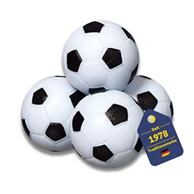 Abbildung von Best Sporting Kickerbälle I Tischkicker Ersatzbälle 36 mm 4 hochwertige Kickertisch Bälle im Set Tischfussball Profi klassischen weiß schwarzen Design