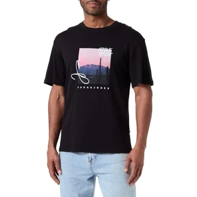 Abbildung von JACK&amp;JONES Herren JORARUBA PHOTO Tee SS CREW T Shirt, Black, M