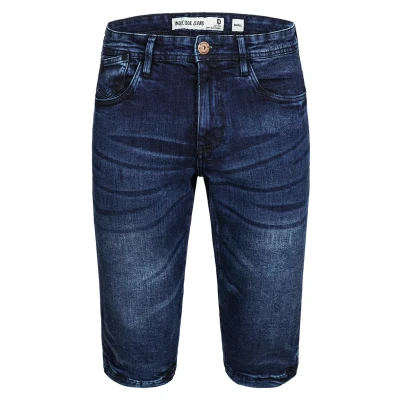 Abbildung von Indicode Herren Jaspar Jeans Shorts mit 5 Taschen Herrenshorts Used Look für Männer Medium Indigo, S