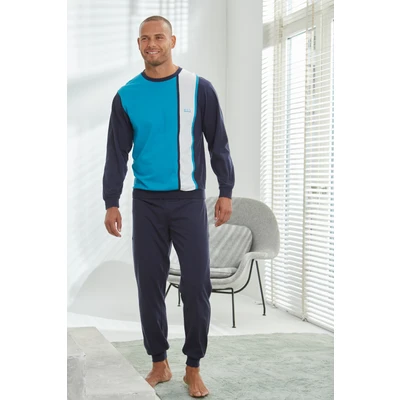 Abbildung von H.I.S Nachtwäsche Set Türkis marine weiß, Herren, Größe: M/L, weiß