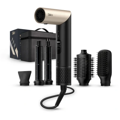 Abbildung von Silk&#039;n Air Styler &amp; Haartrockner I SilkyAir Flex 5 in 1 Auto Wrap Lockenaufsatz, Paddle Bürste, Ovalbürste, Konzentrator, Diffusor, Aufbewahrungskoffer, Keine Hitzeschäden 1300 W, Schwarz