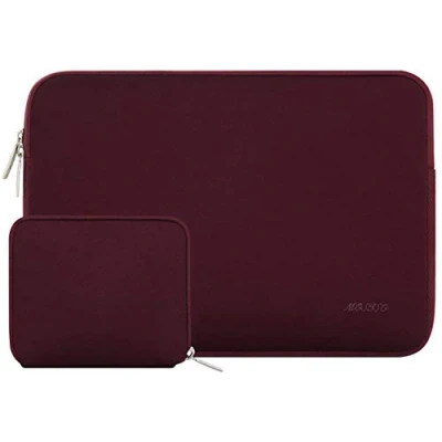 Abbildung von MOSISO Laptop Hülle Tasche Kompatibel mit MacBook Air/Pro Retina,13 13,3 Zoll Notebook,Kompatibel Pro 14 2024 2021 M3 M2 M1 Chip Max,Neopren Sleeve Klein Fall,Weinrot