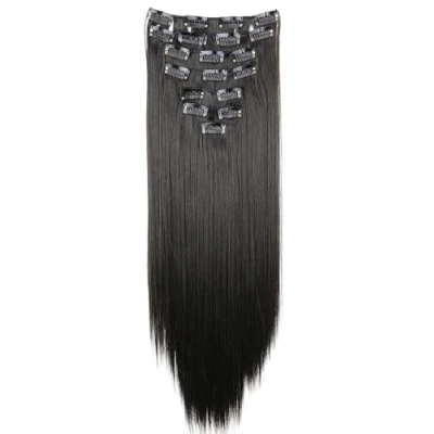 Abbildung von CAISHA XXL 50cm 8 Teile Set CLIP IN EXTENSIONS Nicole Haarverlängerung Haarteil Glatt Dunkelbraun CES102
