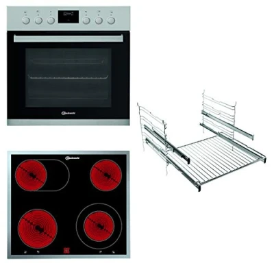 Abbildung von Bauknecht HEKO P300 Herd Kochfeld Kombination/ Glaskeramik (60 cm)/ Pyrolyse Selbstreinigungssystem/ Slow Cooking/Backauszug mit 2 Ebenen