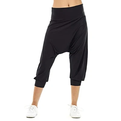 Abbildung von Winshape Damen super leichte Functional ¾ Haremshose HP201, Dance Style, Freizeit Sport Yoga Workout Schwarz XL