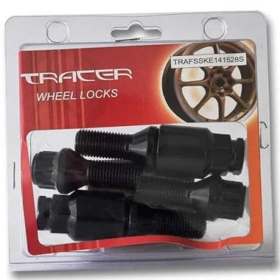 Abbildung von TRACER Radschloss Radschrauben Satz Felgenschloss Diebstahlsicherung M14x1,5 28mm Kegelbund schwarz kompatibel mit Audi, VW, Seat, Skoda, Opel, BMW