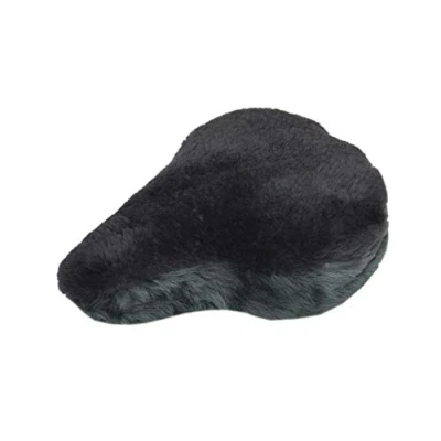 Abbildung von Reissner Lammfelle Fahrradsattel Bezug Fahrradsattelüberzug Lammfell mit Webpelzkranz FSB C III anthrazit, 28x15cm