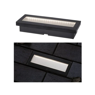 Abbildung von Paulmann 94576 LED Solar Bodeneinbauleuchte Domenic IP67 eckig incl. 1x0,1 W Warmweiß Schwarz kabellos Kunststoff wiederaufladbar 3000 K