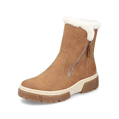 Abbildung von Rieker Damen Ankle Boots X8661, Frauen Stiefeletten, lose Einlage,uebergangsstiefel,flach,Stiefel,Bootee,Booties,halbstiefel,braun (24),39 EU / 6 UK