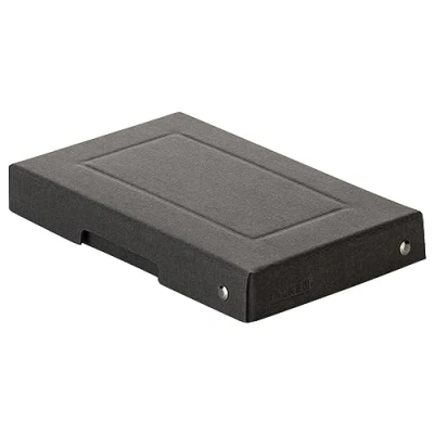 Abbildung von Original Falken PureBox Black. Made in Germany. 25 mm hoch DIN A6. Aufbewahrungsbox mit Deckel aus stabilem Recycling Karton Blauer Engel Vegan Geschenkbox Transportbox Schachtel Allzweckbox