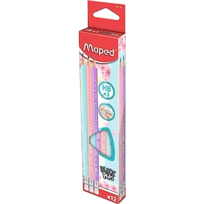 Abbildung von Graphitstift Pastel mit Radiergummi HB 12 Stück MAPED 851730