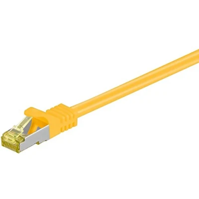 Abbildung von Goobay 91674 RJ45 Patchkabel CAT 6A S/FTP (PiMF) mit 7 Rohkabel / 500 MHz Netzwerkkabel Internetkabel RJ 45 Stecker LAN Kabel Gelb 30m