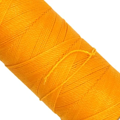 Abbildung von LINHASITA, Garnspule, gewachst, 100 g / 170 Meter, Dicke: 1 mm, Polyester, Makramee Garn, 30 Farben metros gr gelb intensiv