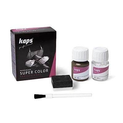 Abbildung von KAPS Professional Lederfarbe &quot;Super Color&quot; + &quot;Preparer&quot; für Naturleder, Synthetik und Textil (je 25 ml) zur Pflege Reparatur von Lederschuhen in Verschiedenen Farben (105 Pony)