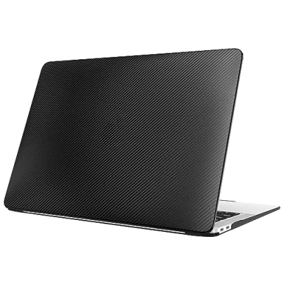 Abbildung von Fintie Hülle kompatibel mit MacBook Air 13 (2018 2020 Version) A2337(M1)/A2179/A1932, Ultradünne Hartschale Schutzhülle Snap Case, Schwarz(Welligkeit)