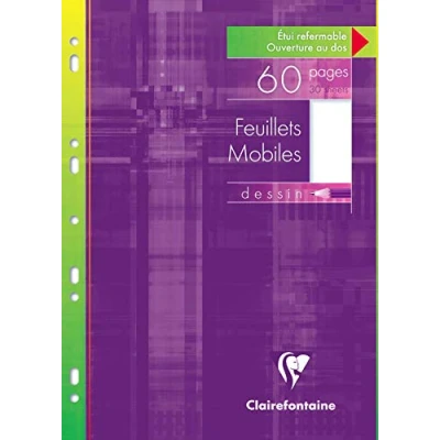 Abbildung von Clairefontaine 1760C Packung mit 30 Blatt Ringbucheinlagen, blanko, 9 fach gelocht, DIN A4, 21 x 29,7 cm, 125 g, Weiß, 1 Pack