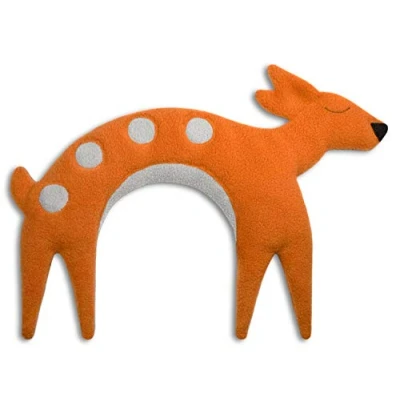 Abbildung von LESCHI Wärmekissen Körnerkissen für Mikrowelle Tier Reh Orange anschmiegsames Nackenkissen mit Bio Weizen ideal als Wärmespender im Winter und bei Verspannungen an Nacken Schulter Hals
