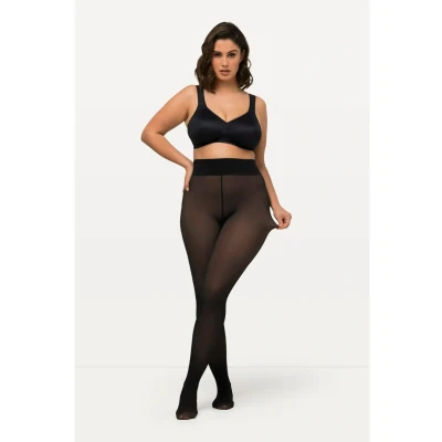 Abbildung von Ulla Popken Thermo Angenehm WARM Innen Hautfarben Strumpfhose, Damen, Größe: 46/48, Schwarz