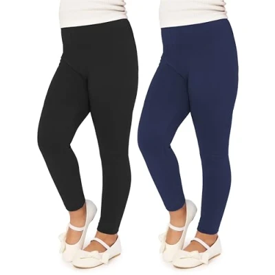 Abbildung von Merry Style Mädchen Lange Leggings aus Viskose 2 Pack MS10 130 (Schwarz/Marineblau (2Pack), 152 cm)