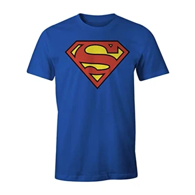 Abbildung von cotton division Herren Superman Logo Classique T Shirt, Blau (Cobalt), L