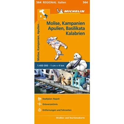 Abbildung von Michelin Molise, Kampanien, Apulien, Basilikata, Kalabrien: Straßen und Tourismuskarte 1:400.000 (MICHELIN Regionalkarten)