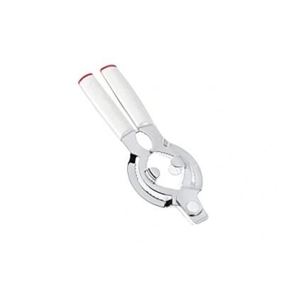 Abbildung von Leifheit Deckelöffner ComfortLine Serie, für Gläser oder Flaschen, Flaschenöffner mit ergonomischem Komfort Griff aus Kunststoff, inklusive leicht bedienbaren Kapselheber, Gläseröffner, weiß