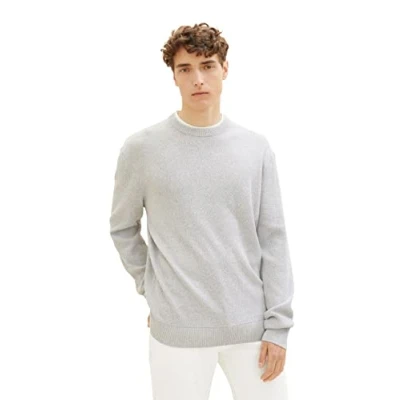 Abbildung von TOM Tailor Denim Strickpullover, Herren, Größe: Medium, Light stone grey melange