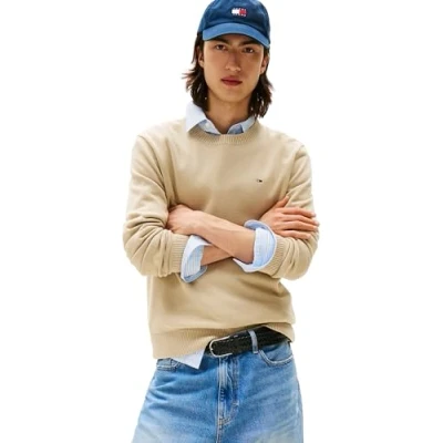 Abbildung von Tommy Jeans Herren Pullover Rundhalsausschnitt, Beige (Silt), S