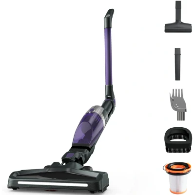 Abbildung von Rowenta RH1238 Xtrem Compact 2 in 1 Akku Staubsauger Stab und Handstaubsauger Einem leichtes Gehäuse Flex Gelenk 40 min. Autonomie LED Bodendüse 0,4 L Staubbehälter Lila/Schwarz