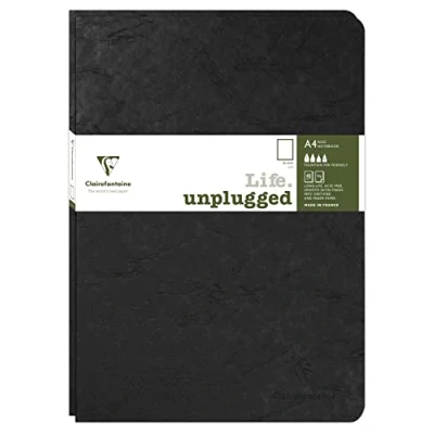 Abbildung von Clairefontaine 733081C Age Bag DUO Set aus 2 Notizheften 21x29,7cm , geheftet, 48 Blatt 90g, blanko Schwarz, 1