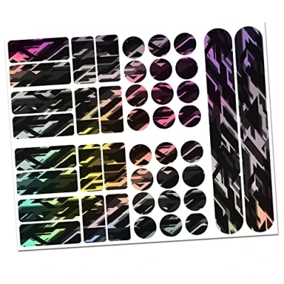 Abbildung von Finest Folia 34 Teiliges Fahrrad Rahmen Schutzfolie Folie Aufkleber Schutz MTB BMX Kette Lackschutzfolie R159 R160 (20 Future Hologramm)