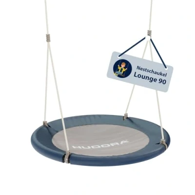 Abbildung von HUDORA Nestschaukel Lounge Höhenverstellbare mit 90/110cm Durchmesser für bis zu 150kg Hängeschaukel geschlossener Sitzfläche Familienschaukel drinnen &amp; draußen