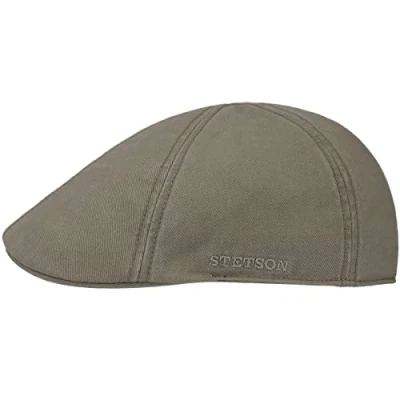 Abbildung von Stetson Texas Cotton Flatcap mit UV Schutz 40+ Schirmmütze aus Baumwolle Unifarbene Mütze Frühjahr/Sommer Oliv XL (60 61 cm)