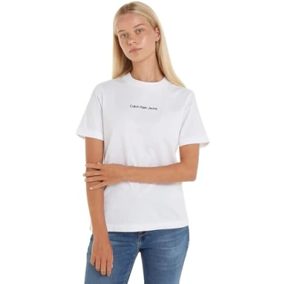 Abbildung von Calvin Klein Jeans Tshirt print, Damen, Größe: Large, Blanco